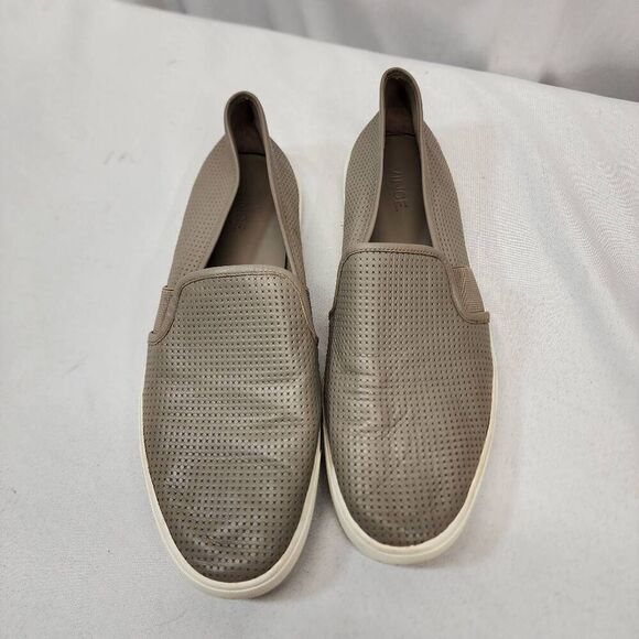 Vince Women's 11 Blair Slip On Sneakers Taupe Clay Perforated Casual Comfort - Picture 6 of 9